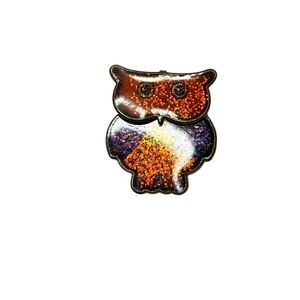 Vintage Owl Glitter Pin